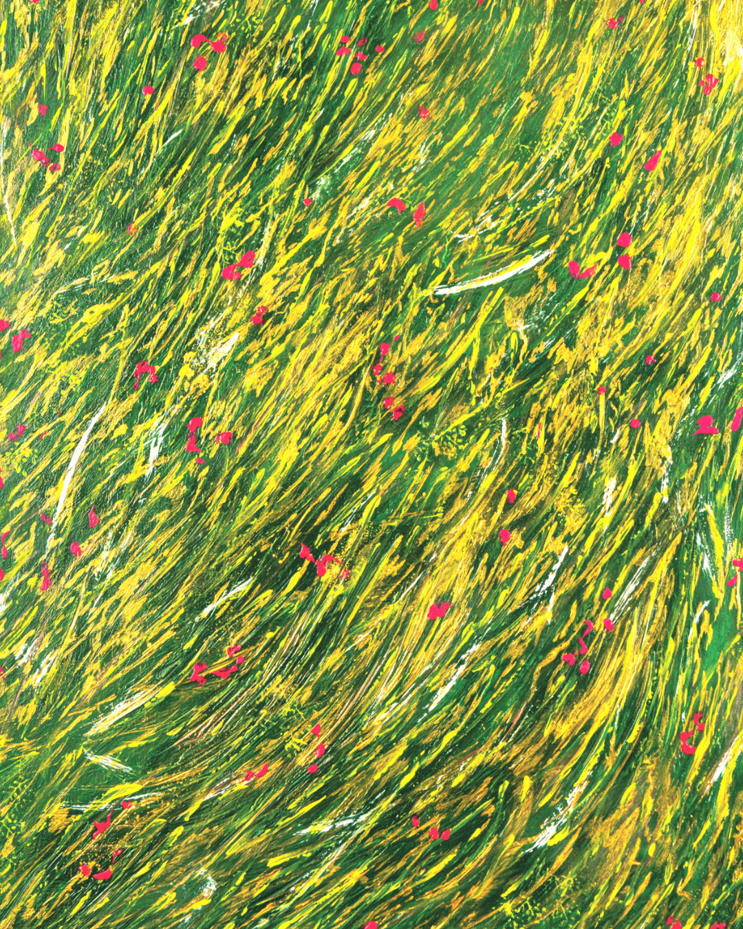 Peinture dynamique évoquant le mouvement et la fluidité des émotions.