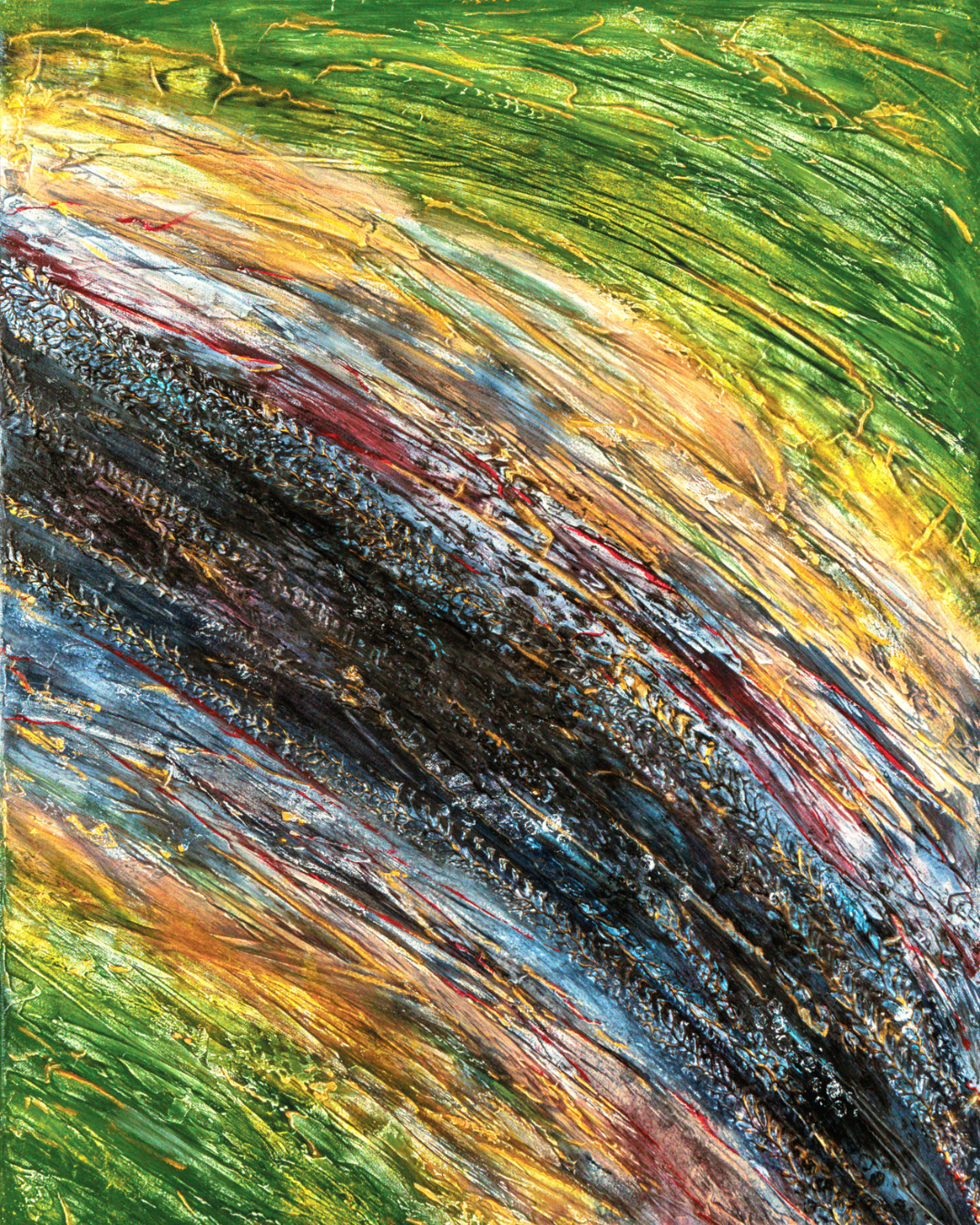 Toile expressive témoignant de la passion de l’artiste pour son art.