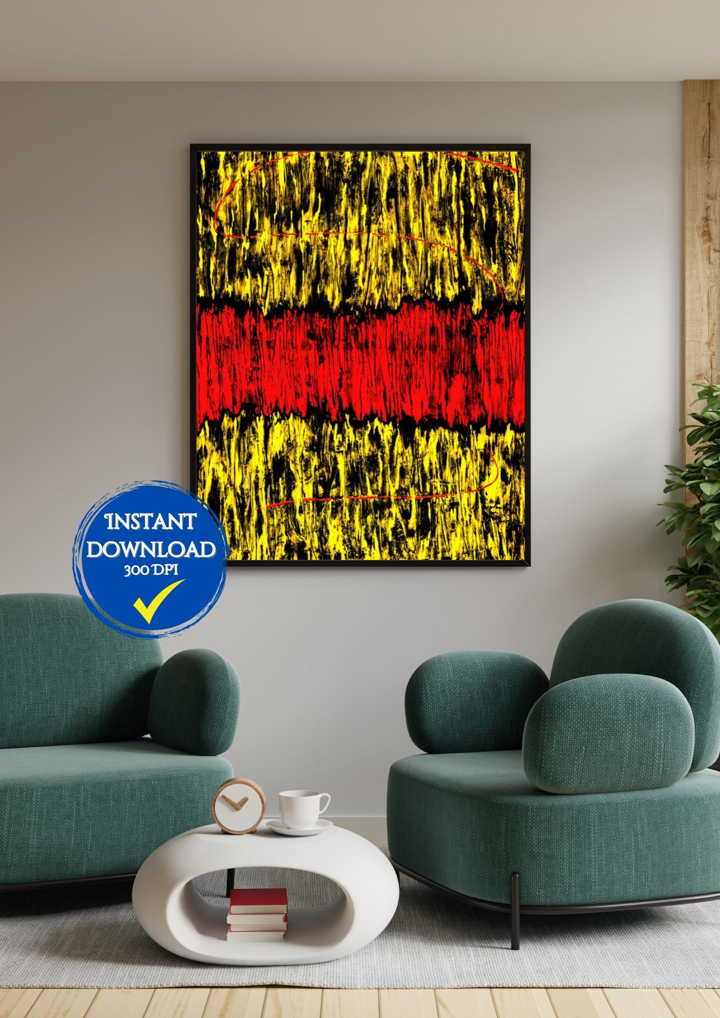 Sérénité en noir et rouge : Une œuvre apaisante qui joue sur les contrastes du noir et du rouge. #SérénitéNoirRouge #ArtApaisant

