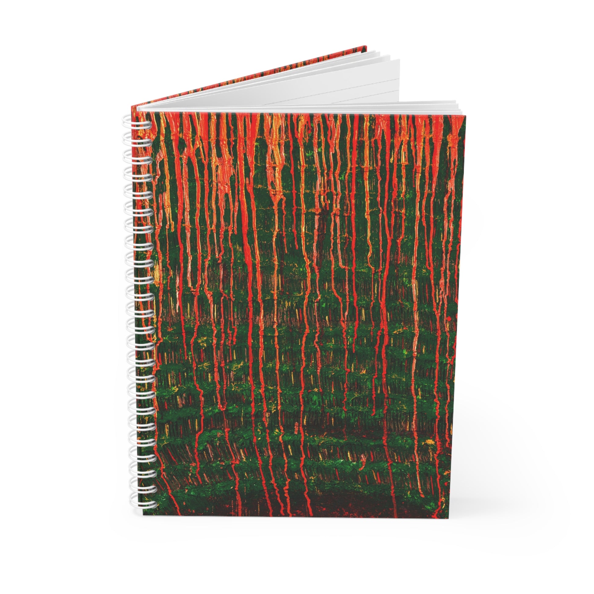 Carnet pour les passionnés de dessin – Une toile vert et rouge thème vigne pour vos esquisses et croquis, inspirée par l’art abstrait.