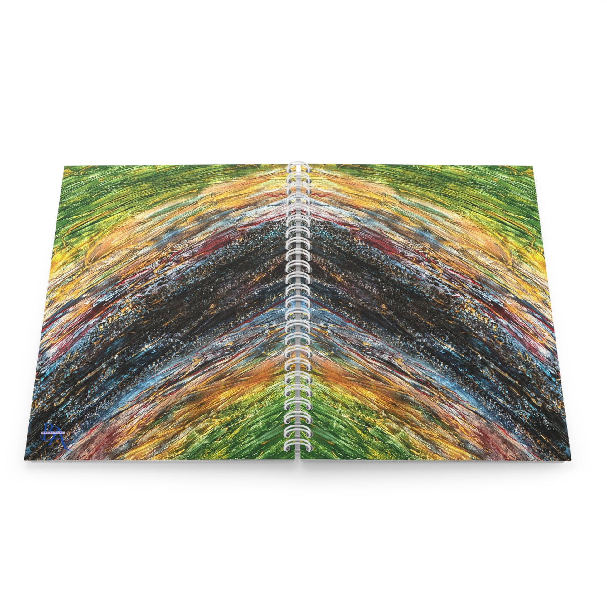 Cadeau de fin d’année scolaire virée couleurs vert et jaune or – Remerciez les enseignants avec un carnet d’art abstrait, un cadeau mémorable et pratique.