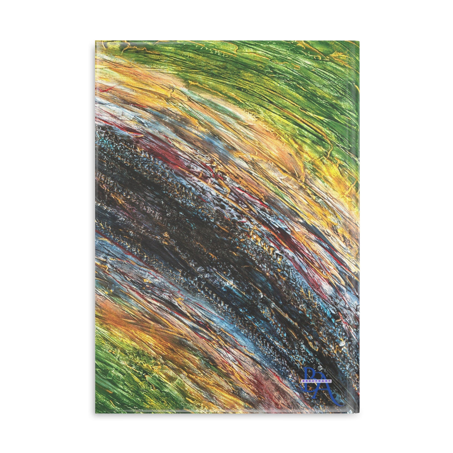 carnet de notes rigide virée verso peinture noir gris vert cadeau pour homme