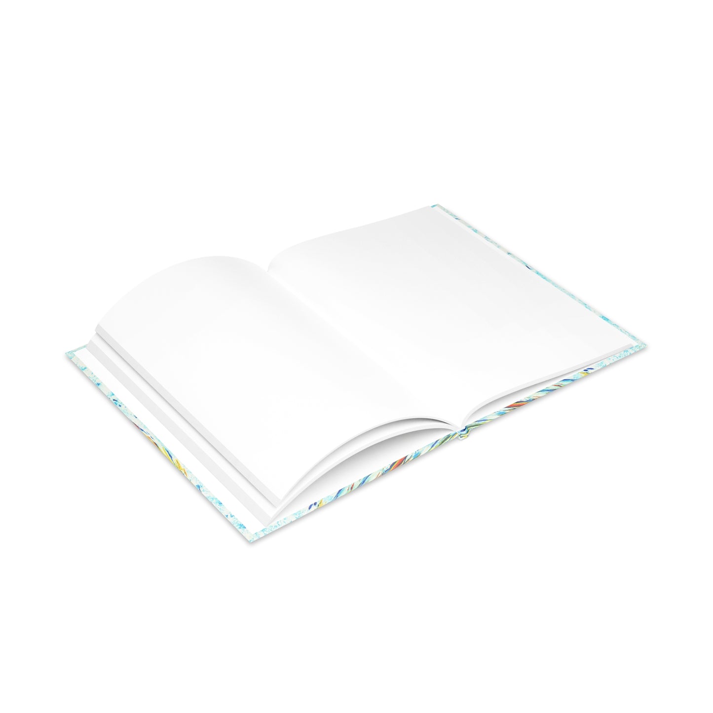 carnet de notes rigide espace bleu jaune ouvert page blanche lignée  cadeau pour homme