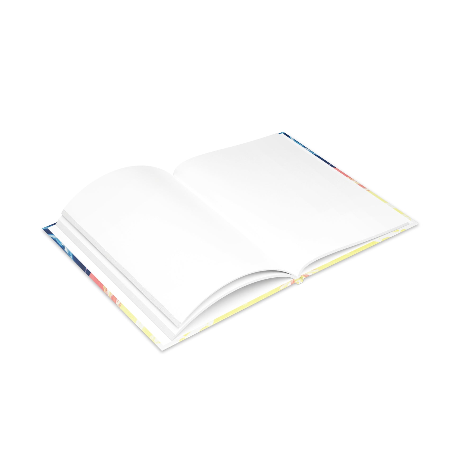 carnet de notes rigide vague bleu et rose ouvert page blanche lignée  cadeau pour homme et femme