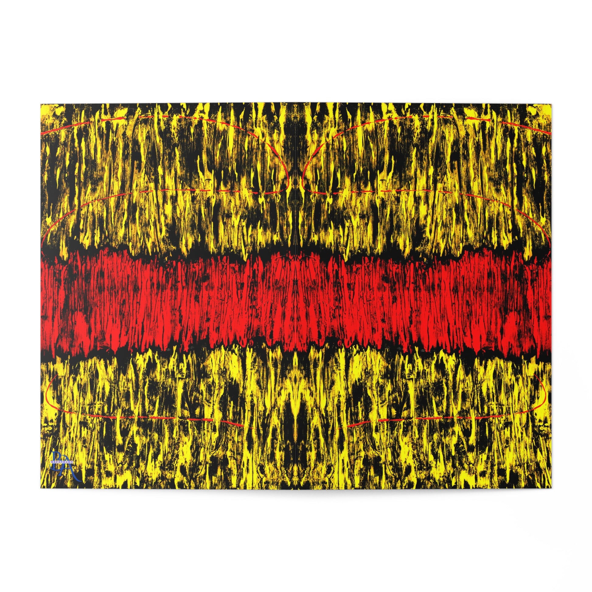 carte double fête de l'an rouge noir et jaune