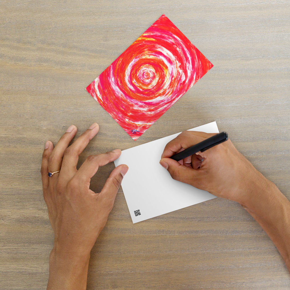 Souffle de Vie - carte fête, premier de l'an rose femme