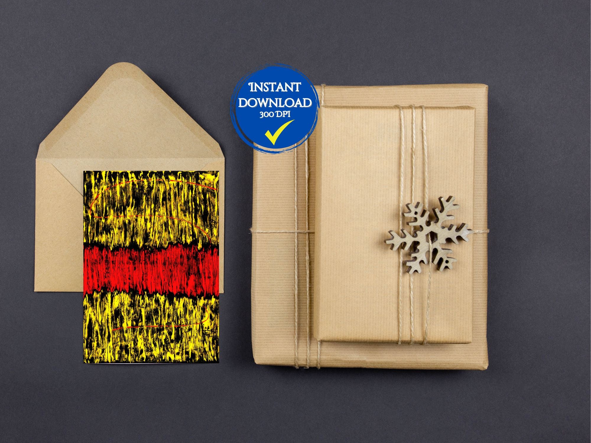 Carte de correspondance à imprimer avec design Breathart pour Noël, à offrir facilement.
