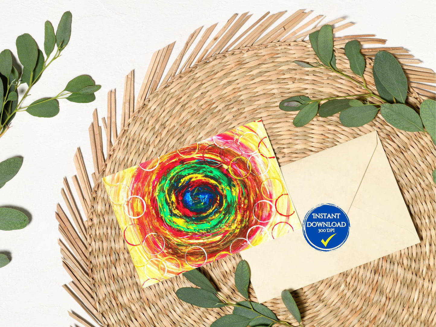 Carte numérique à imprimer avec motifs colorés pour embellir vos cadeaux de Noël.
