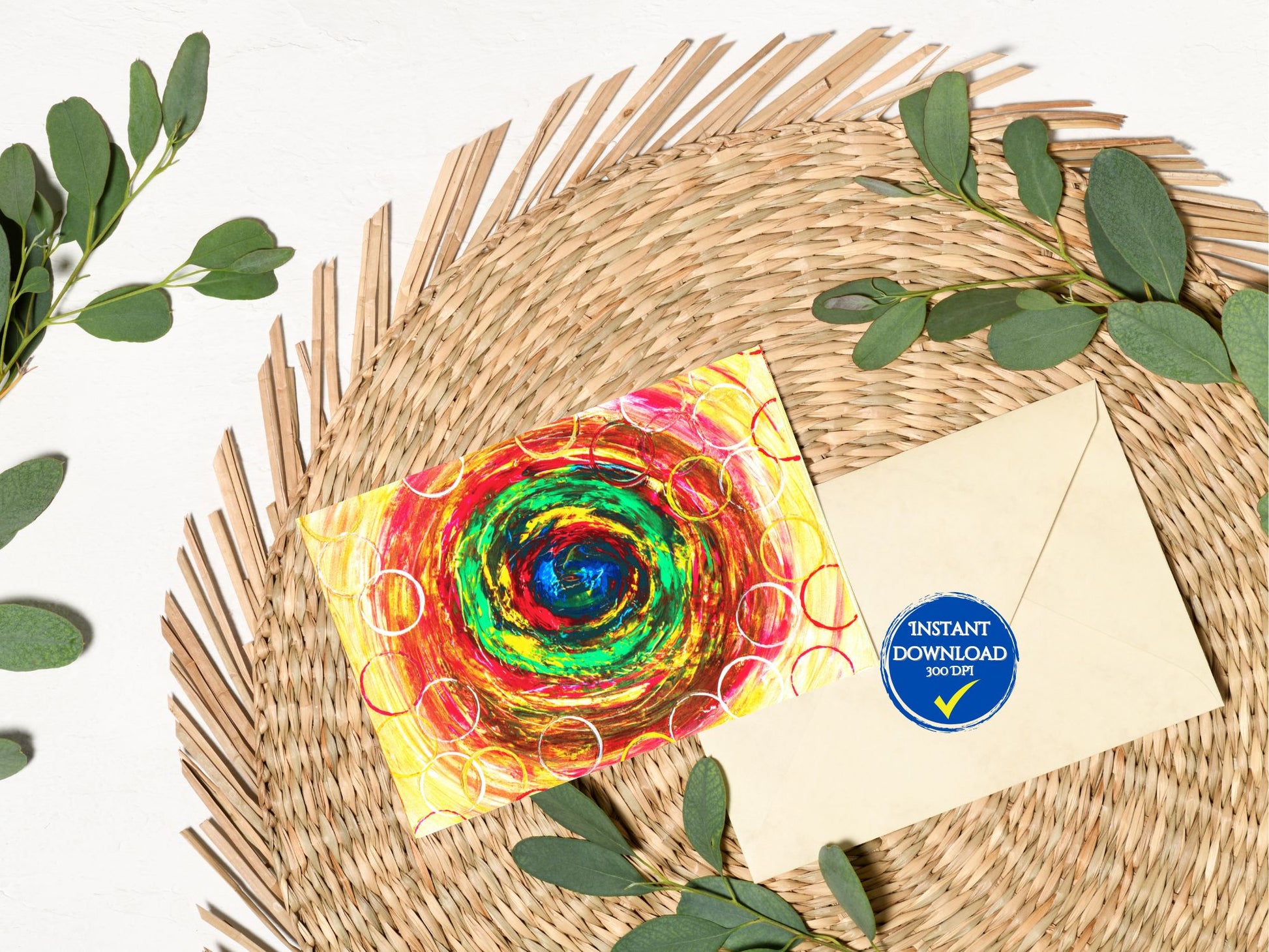 Carte numérique à imprimer avec motifs colorés pour embellir vos cadeaux de Noël.
