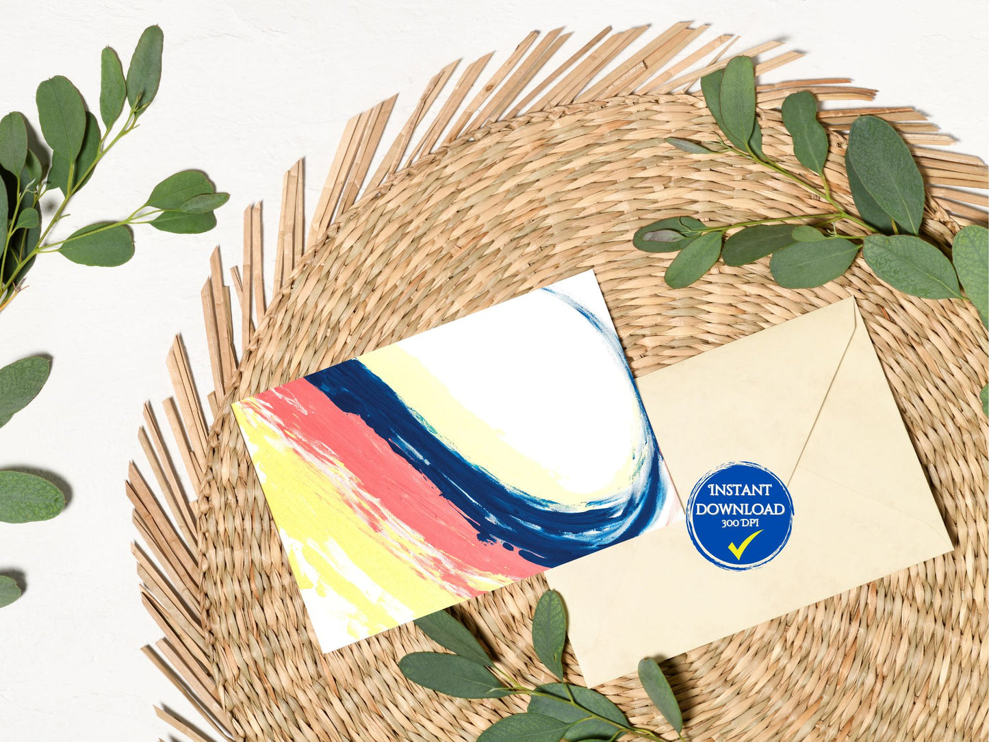 Carte de correspondance à imprimer avec peinture Breathart pour Noël, pratique et écologique
