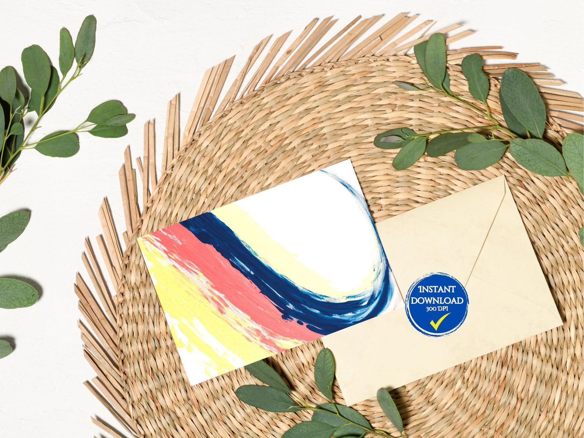 Carte de correspondance à imprimer avec peinture Breathart pour Noël, pratique et écologique
