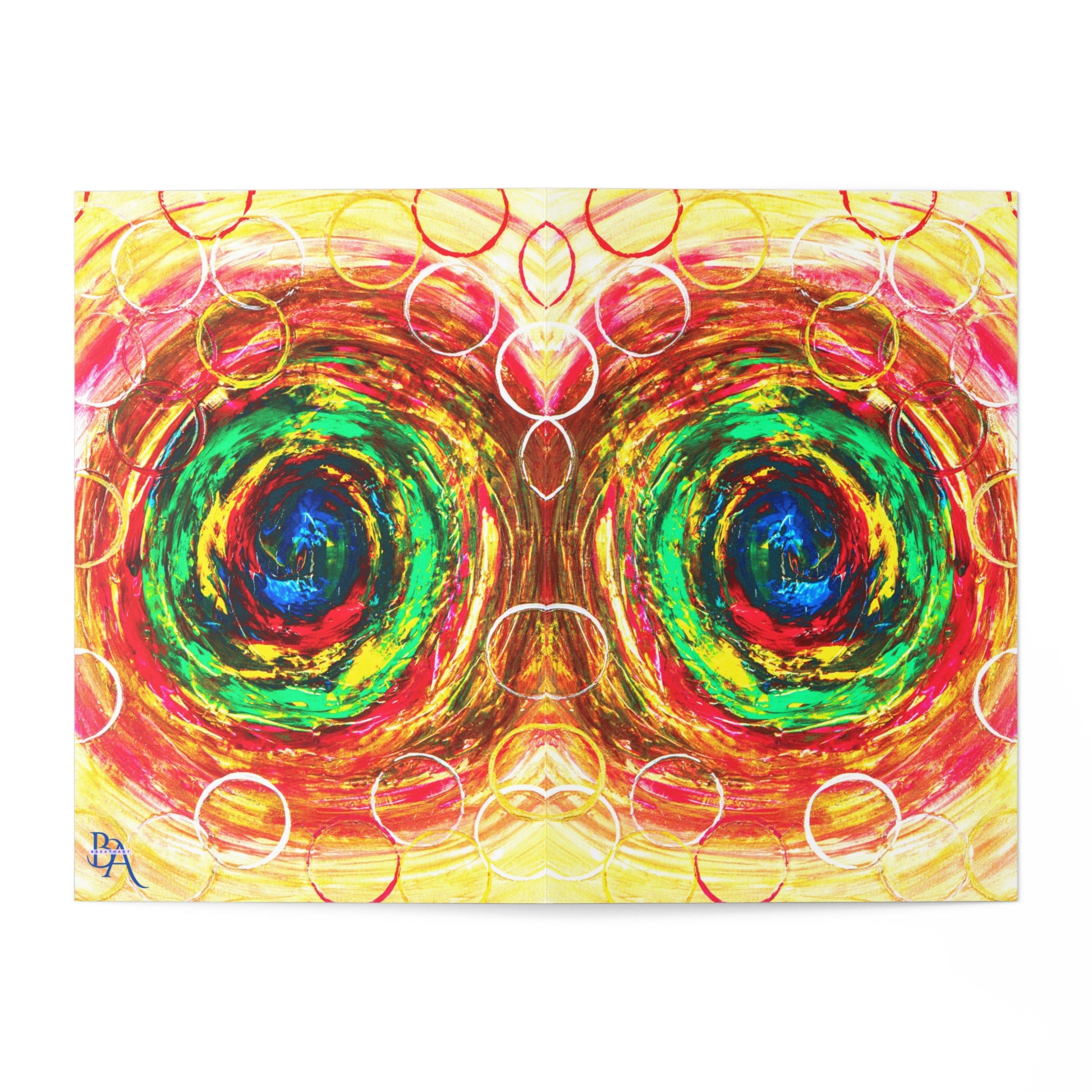 Carte de vœux de naissance avec motif artistique en multicouleurs