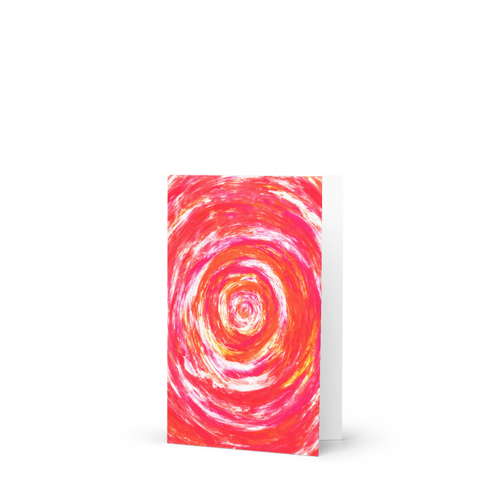 carte double pliée rose pour cadeau femme