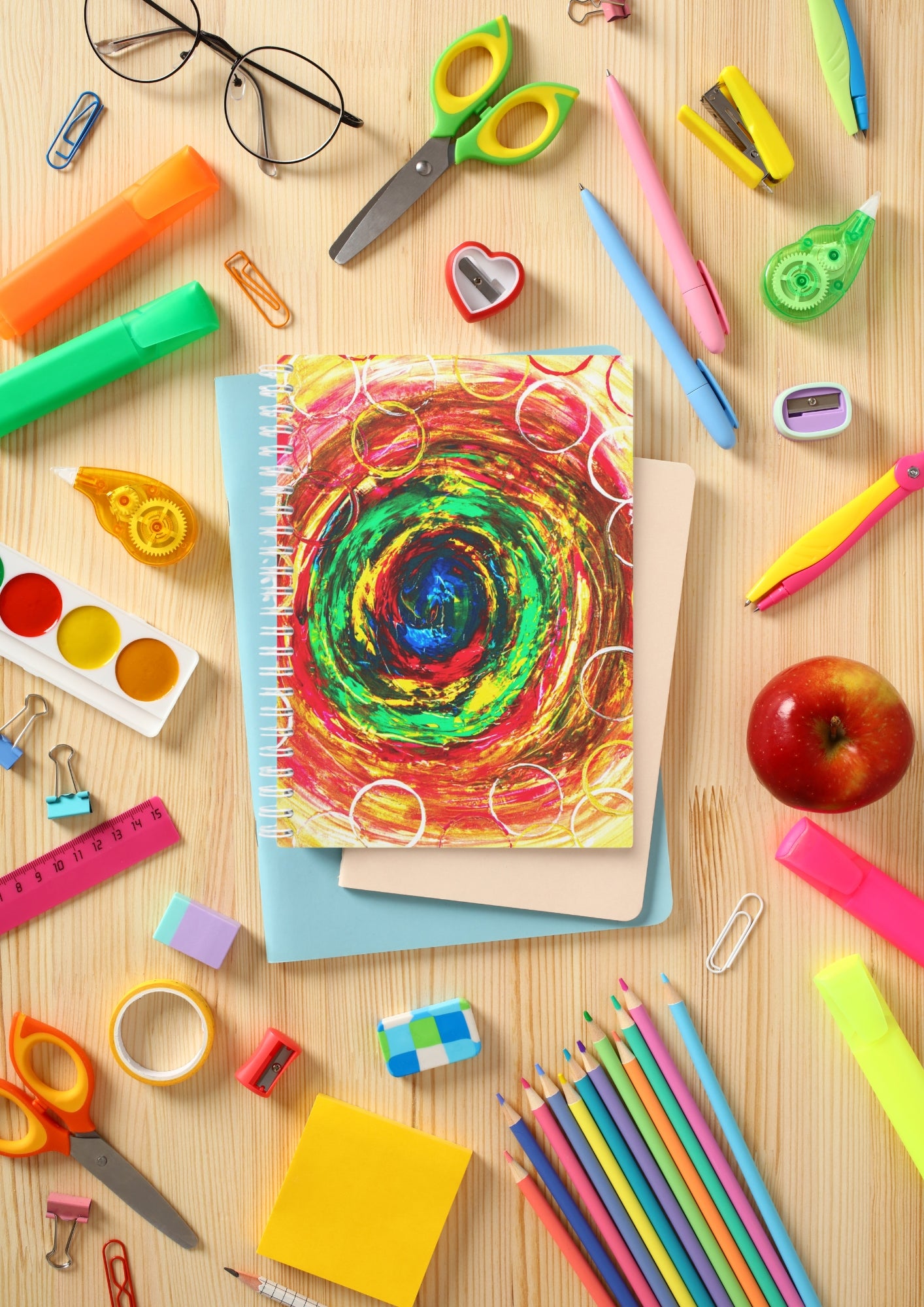 Carnet abstrait pour les hommes et les femmes multicolor – Un cadeau polyvalent qui plaira à tous pour ls fêtes