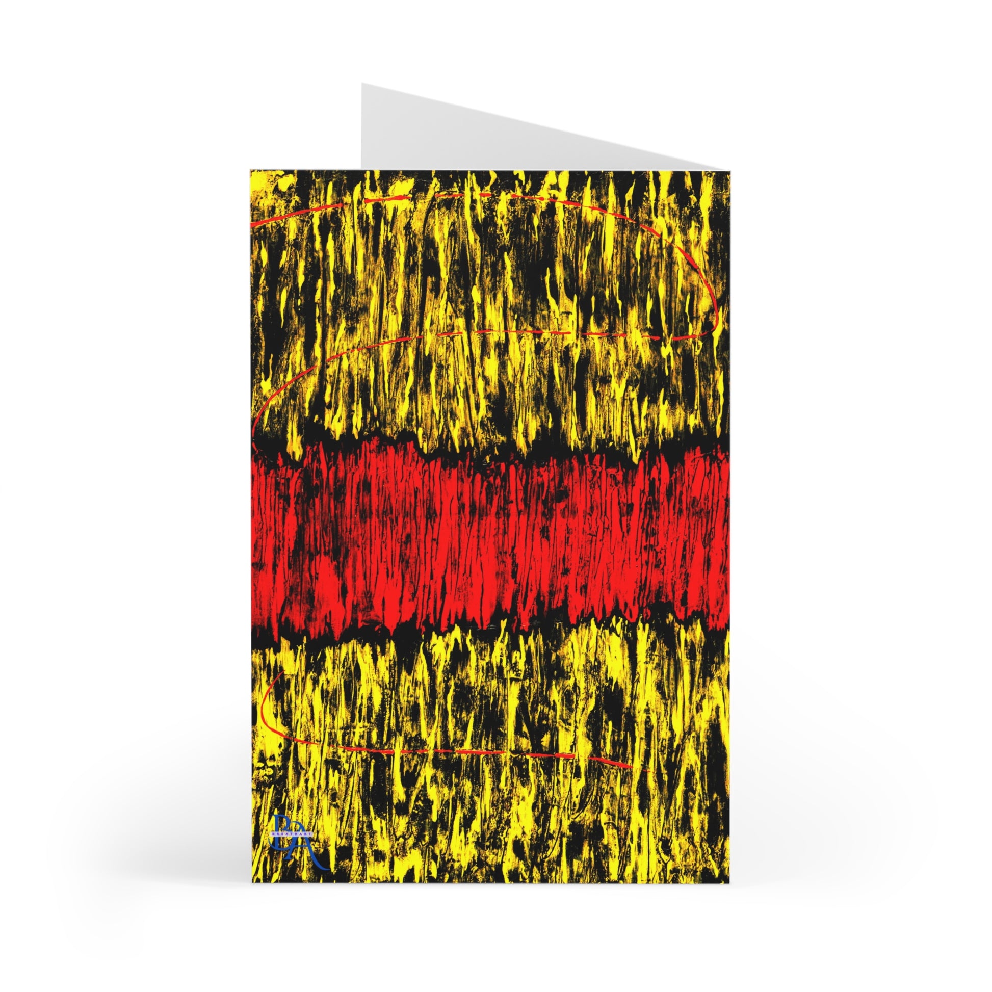 Lot de cartes de correspondance avec designs abstraits en noir et doré.
