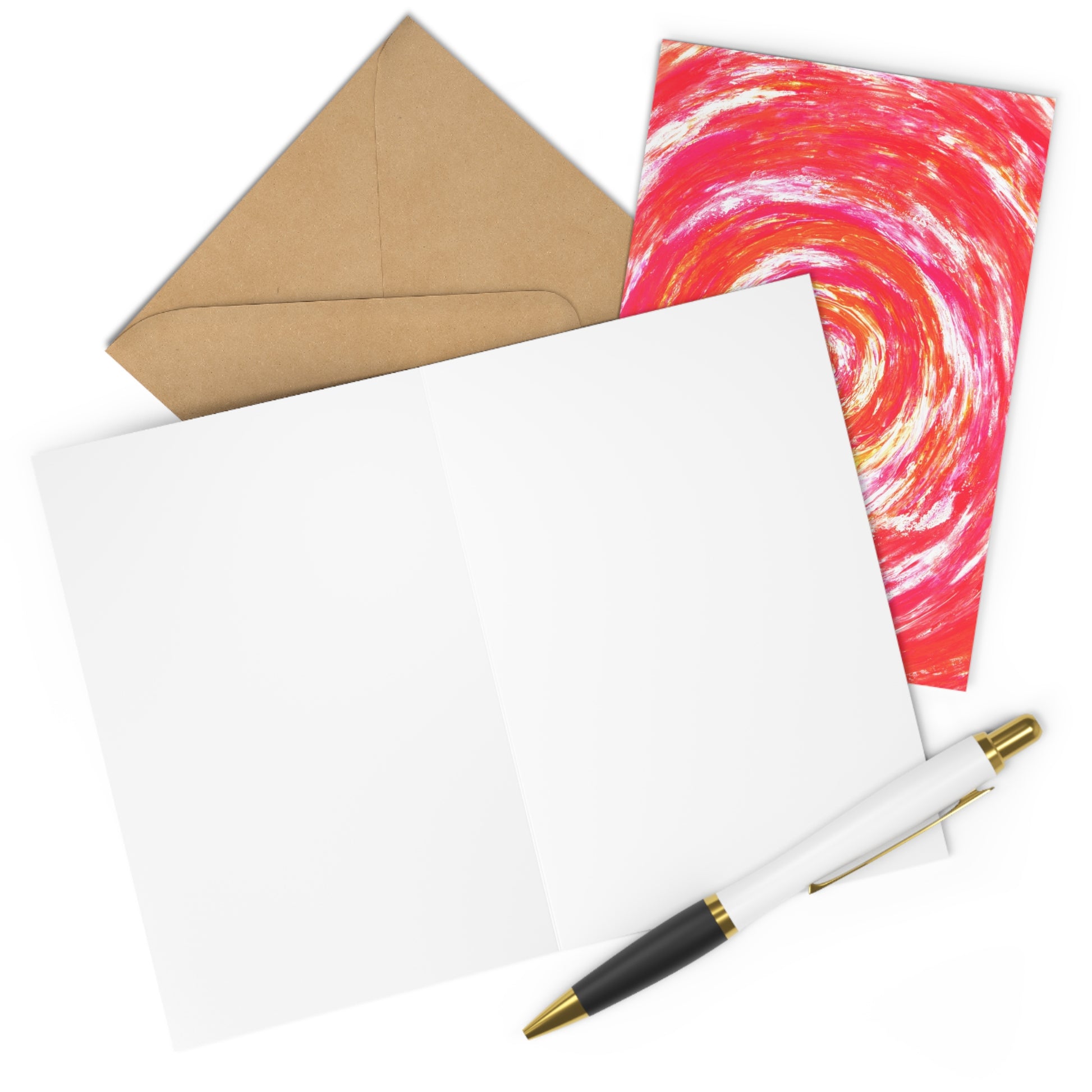 carte double rose pour fêtees des mères