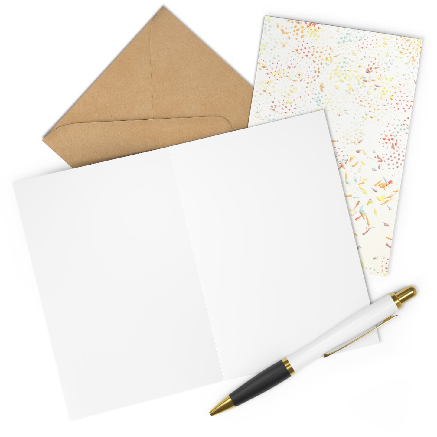 Carte de vœux avec impression artistique abstraite en orange et violet pastels