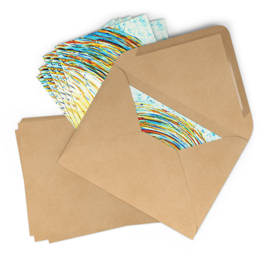 Lot de cartes recto simple avec peinture Breathart pour les célébrations de fin d’année.
