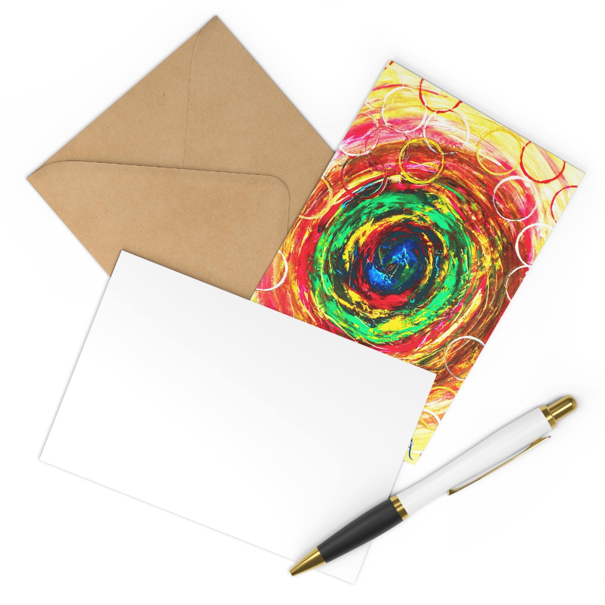 Carte de naissance avec peinture abstraite Breathart, parfaite pour un cadeau.
