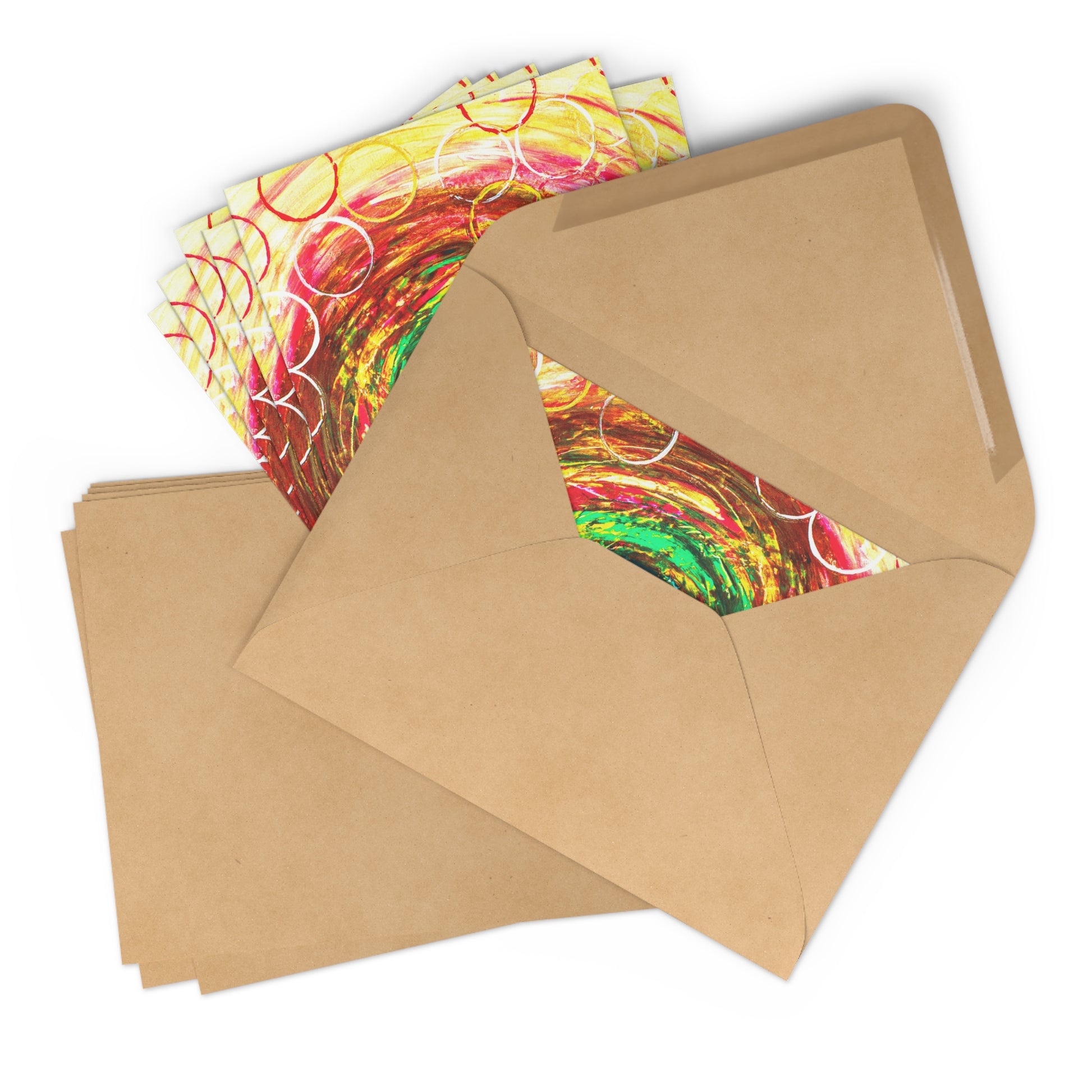 Lot de cartes de Noël avec art abstrait en rose multicolor
