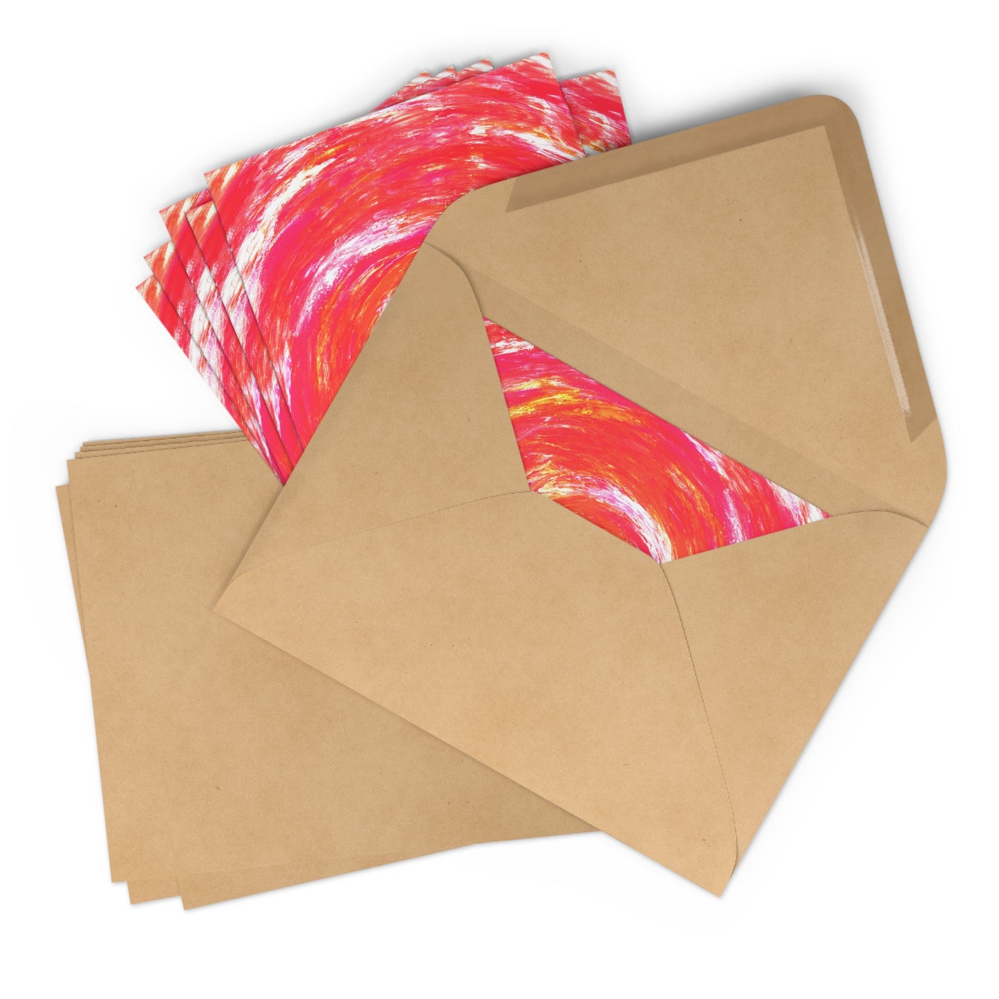 Lot de cartes de Noël avec motifs abstraits en rose blanc