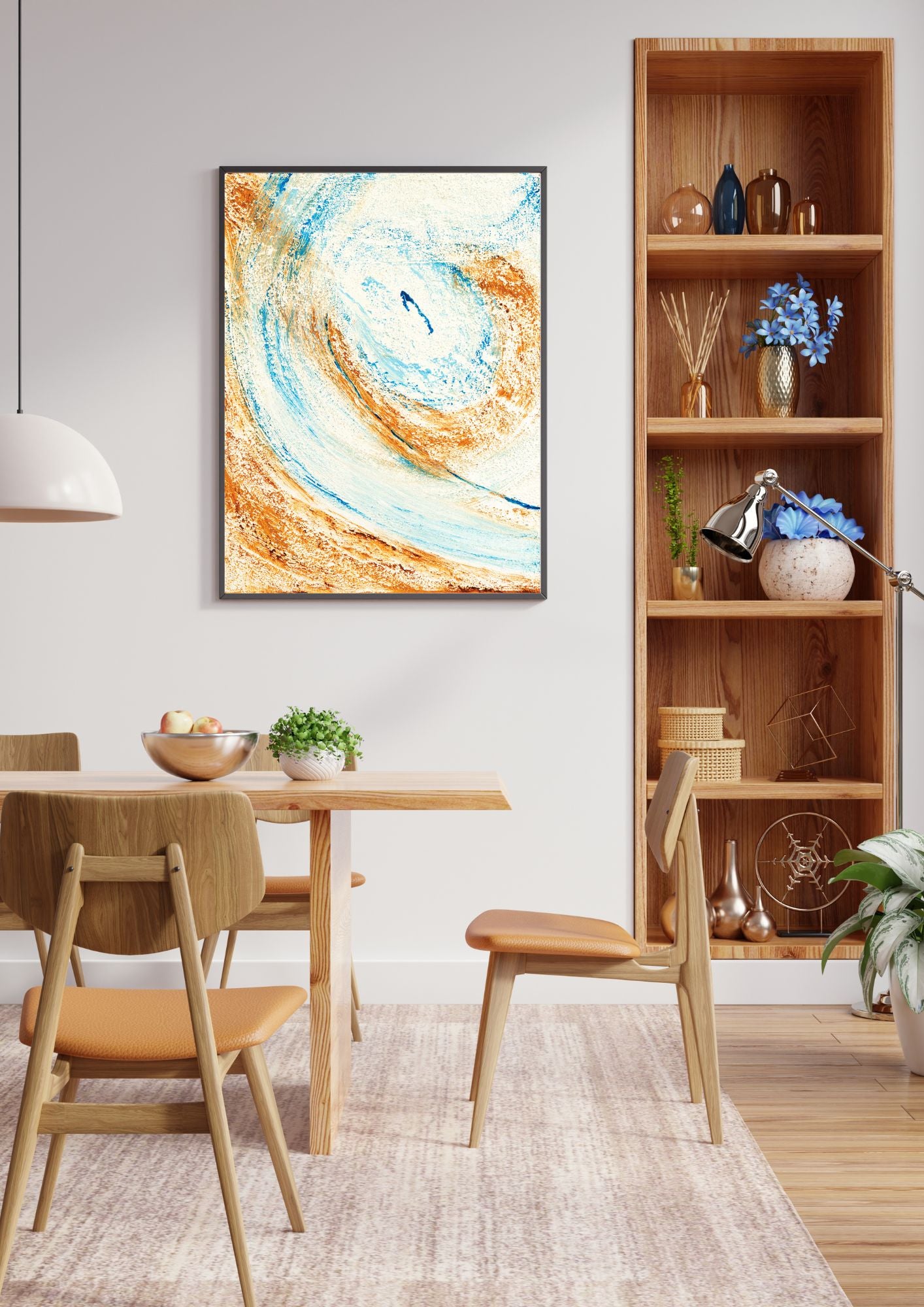 Peinture abstraite avec des textures riches et variées pour la fête de fin d’année – Un choix idéal pour ajouter de la profondeur et de l’intérêt à votre déco pendant les célébrations. 