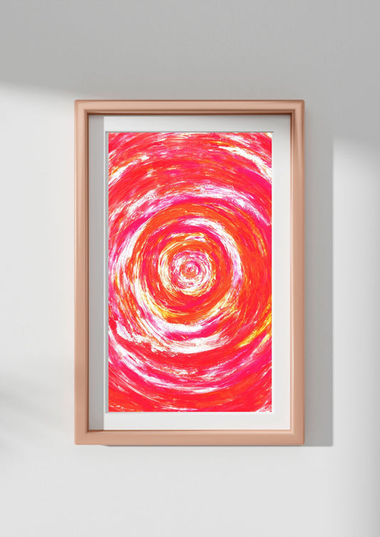Tableau abstrait contemporain en noir et rouge. Poster à accrocher. Un choix élégant et intemporel pour un décor chic.