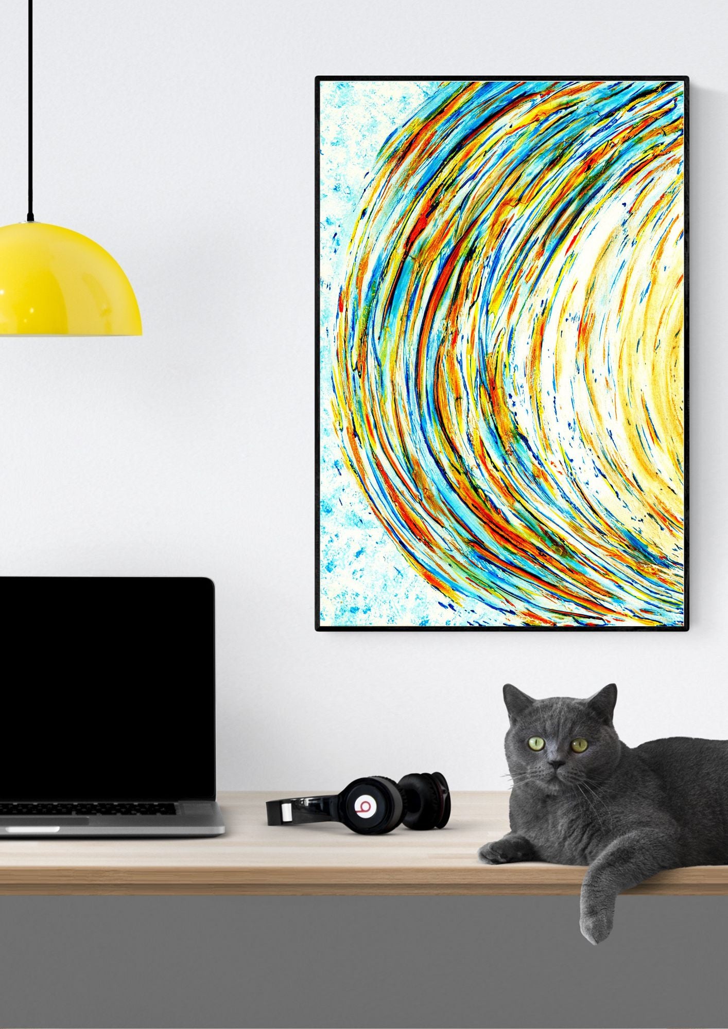 Peinture abstraite avec des textures riches et variées – Un choix idéal pour ajouter de la profondeur et de l’intérêt à votre déco.